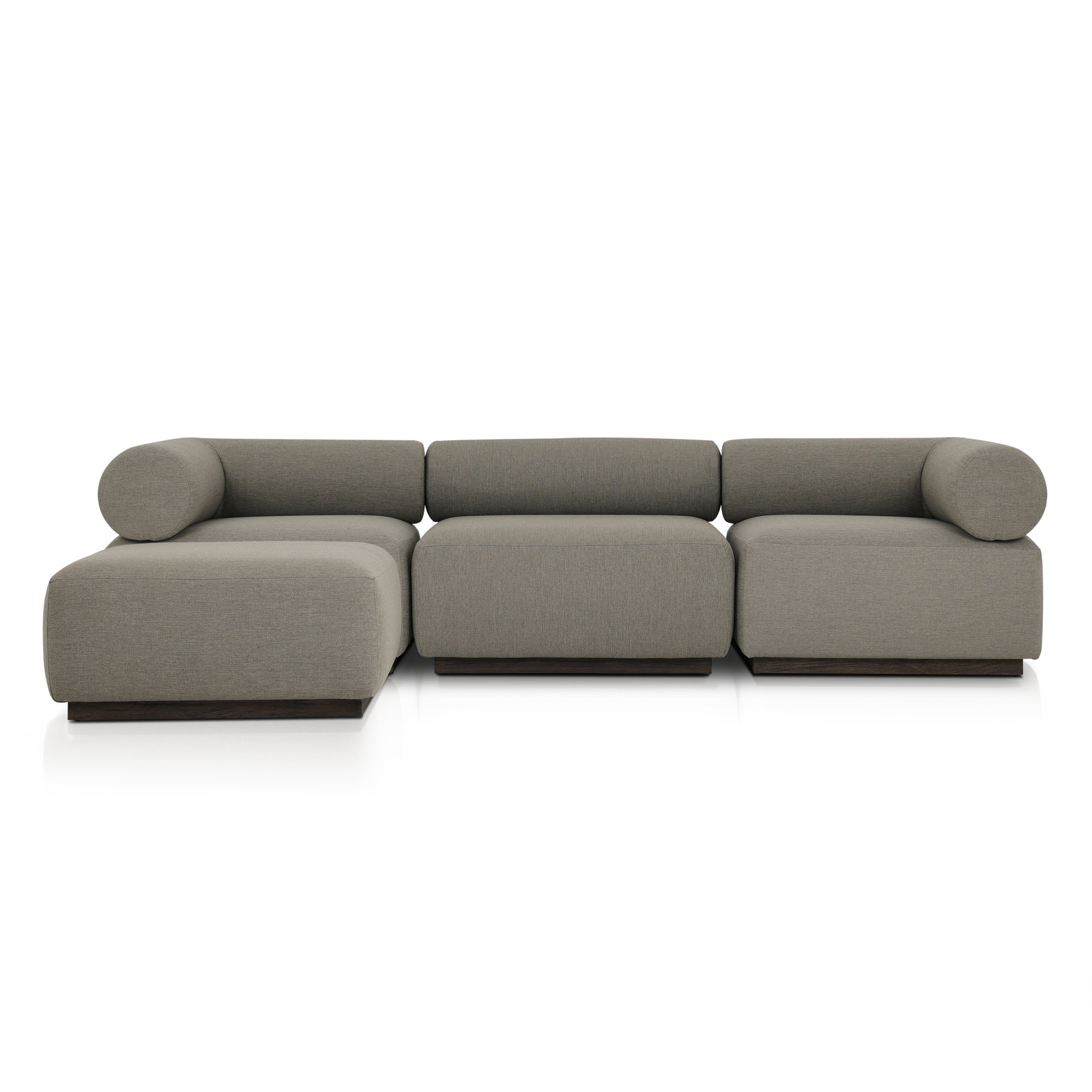 Anat Modular Upholstered Chaise L-Sectional, Brown Polypropylene/Olefin