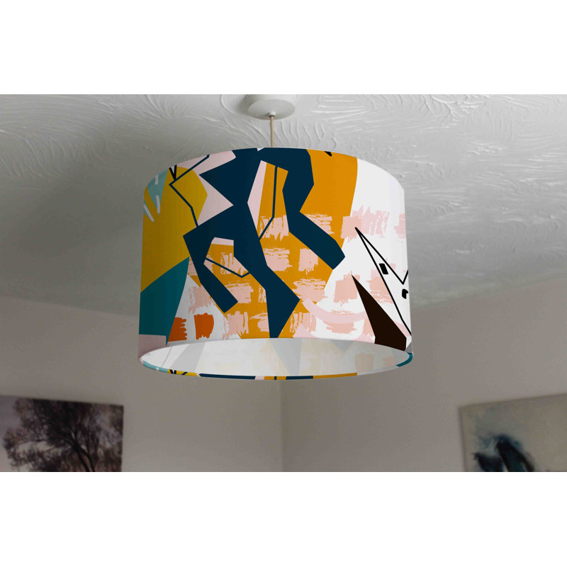 Cotton Drum Pendant Shade ( Uno ), 25cm H x 40cm W x 40cm D