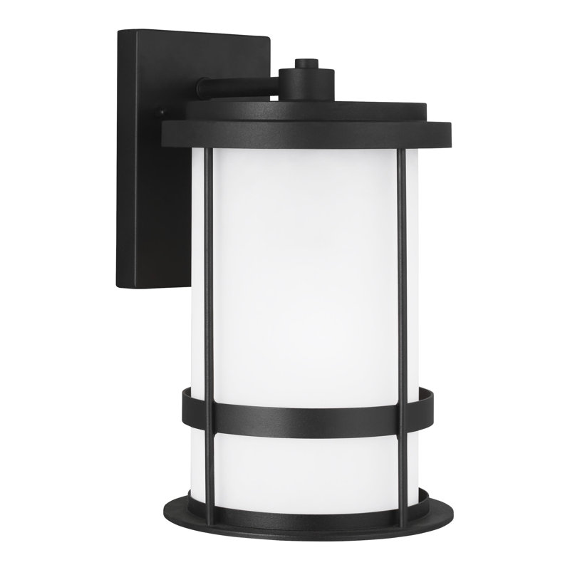 Wilburn Medium One Light Outdoor Wall Lantern from Generation Lighting , Black, 13.5" H x 8" W x 8" D, 60 W
