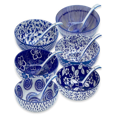 Japanese Ceramic Bowls Set Of 6