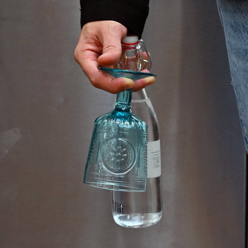 Romantiques 10,75 oz Verres à cocktail, Bleu clair