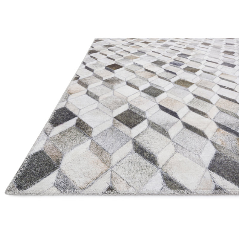 Tapis ivoire à motif géométrique Rogers, Rectangle 5 pi x 7 pi 6 po