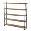 Bibliothèque de 60 pouces de long avec supports pour tuyaux, étagères en bois véritable de 11,25 po de profondeur et de 1,5 po d'épaisseur, étagères pour l'organisation de la maison, étagères industrielles, décor de maison de campagne et bohème, 5 niveaux, brûlé