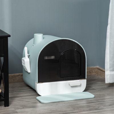 Bac à litière pour chat 17 po x 17 po x 18,5 po avec couvercle - contient un filtre qui garde les odeurs à distance, facile à nettoyer pour le couvercle des chats d'intérieur
