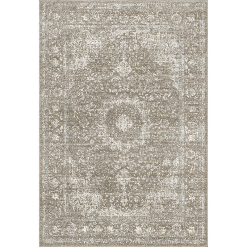Tapis brun / blanc Jeffry, Rectangle 4 pi x 6 pi
