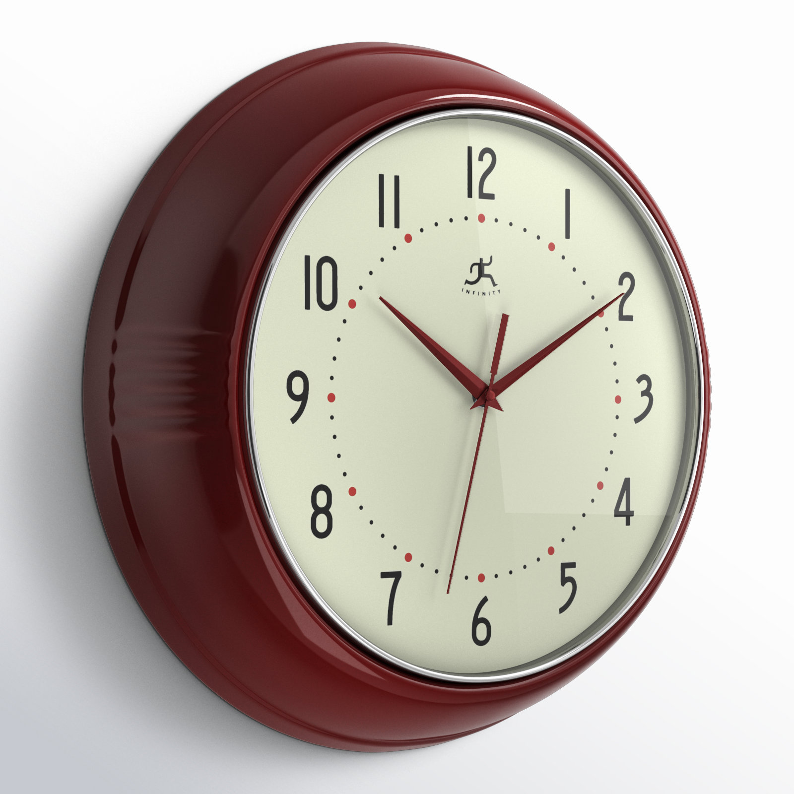 Desdra Metal Wall Clock, Red, Medium
