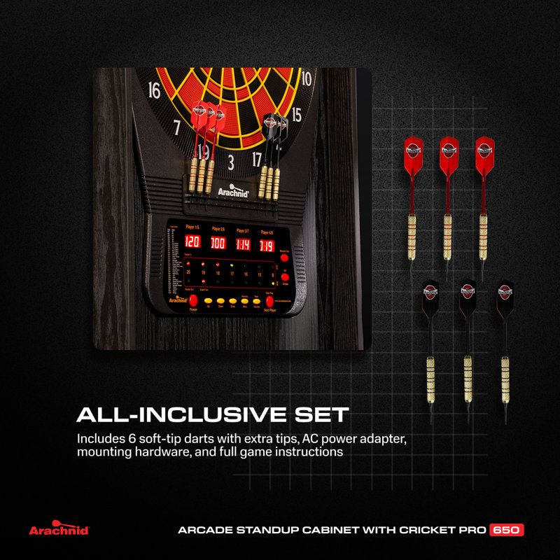 Armoire de jeu de fléchettes Arachnid Cricket Pro 650