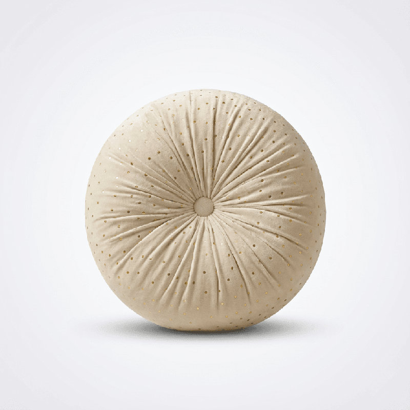 Therese 16" Tufted Round Throw Pillow, 16'' H X 16'' W, Beige