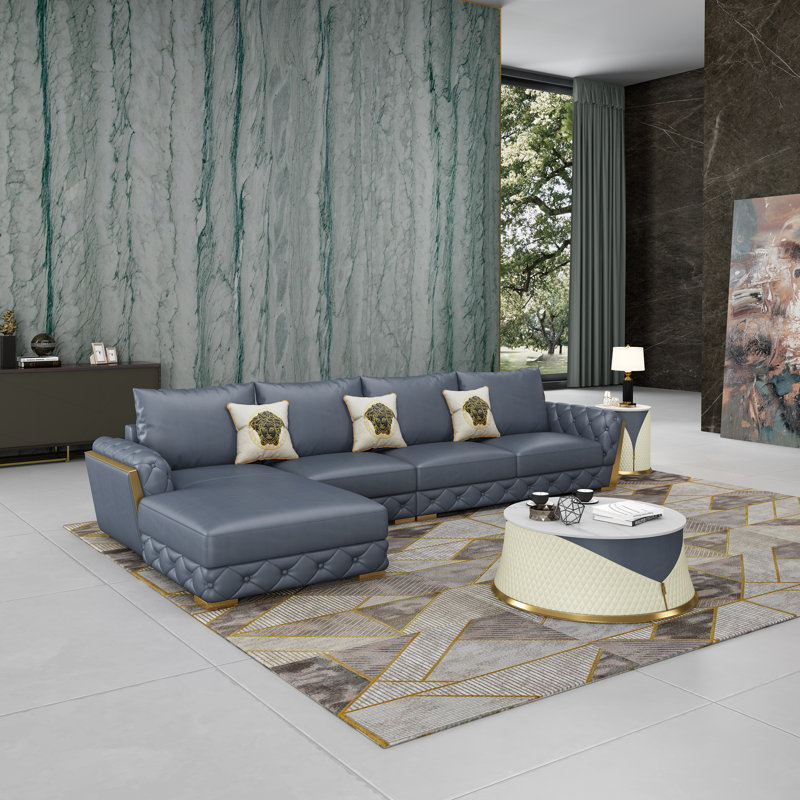 Castello Collection Sectional, Left Hand Facing, Gray