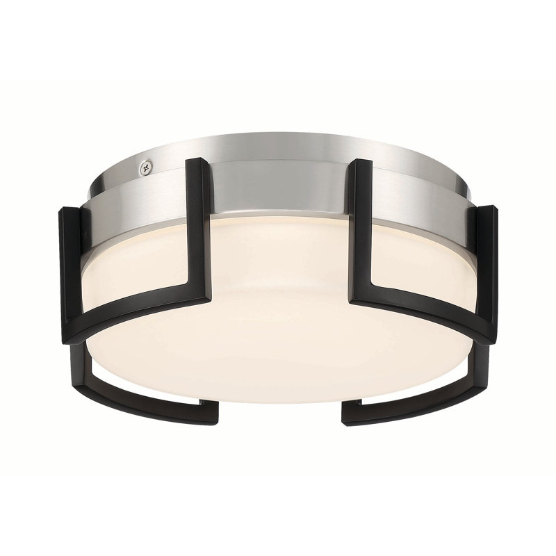 George Kovacs Diana LED Flush Mount In Coal With Brushed Nickel Finish