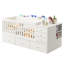Lit de bébé convertible en lit de jour avec tiroirs, lit de bébé 2 en 1 avec garde-corps en bois, table à langer et tiroirs de rangement, compatible avec les matelas standard pour tout-petits américains, lit pour tout-petit avec barrière de sécurité, blanc
