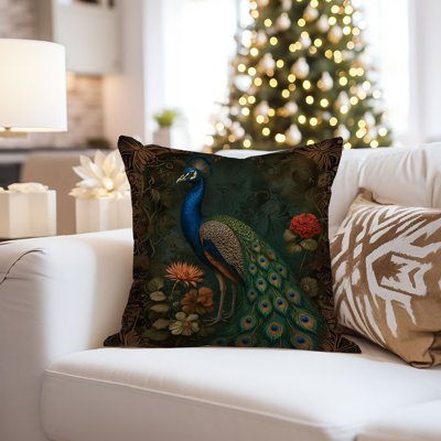 Housse de coussin animaux animaux William Morris - Peacock