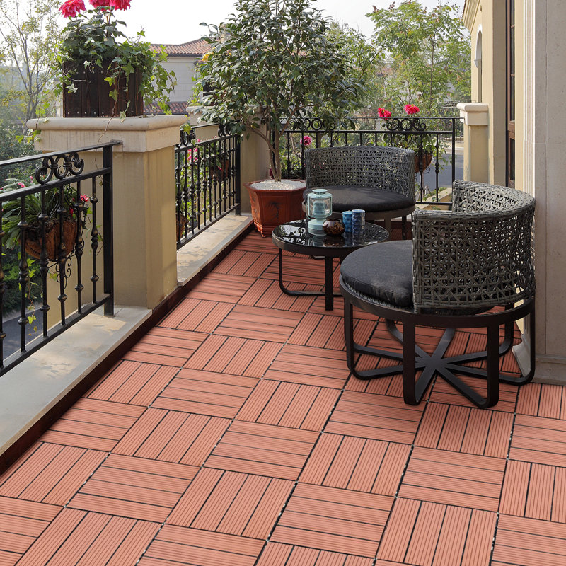 Carreaux de terrasse pour la véranda du balcon, Acajou
