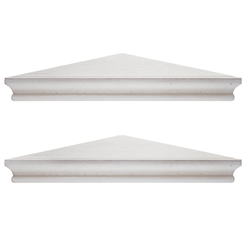  Gilbane 2 Piece Triangle Floating Corner Shelf, White