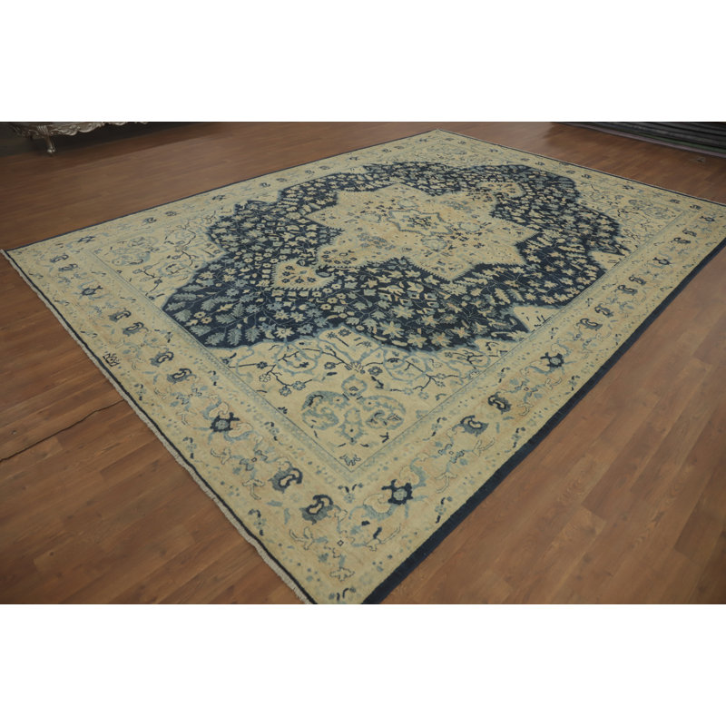 Tapis bleu Oushak 9x12
