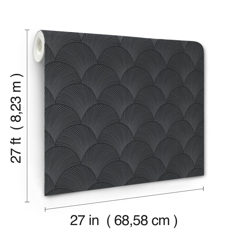 Papier peint métallique festonné, Noir