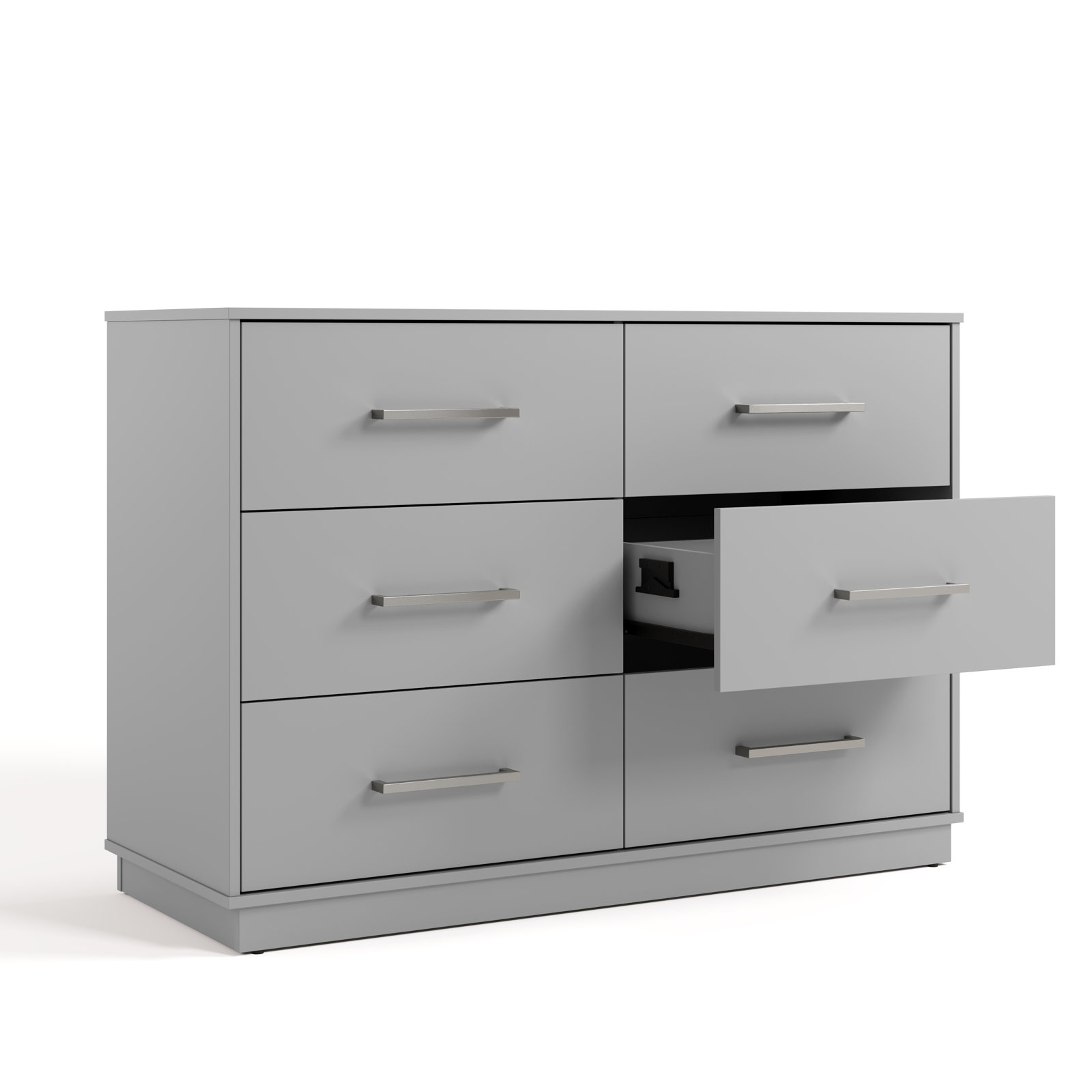 6-Drawer Double Dresser, Pebble Gray