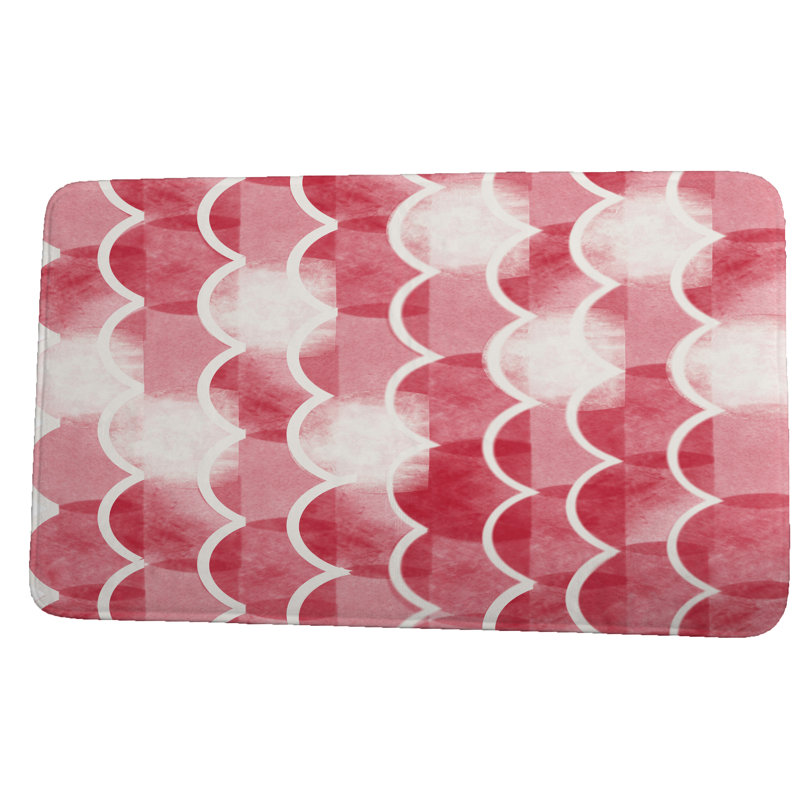 Tapis de bain Lenihan, l 17 po x L 24 po, Rouge