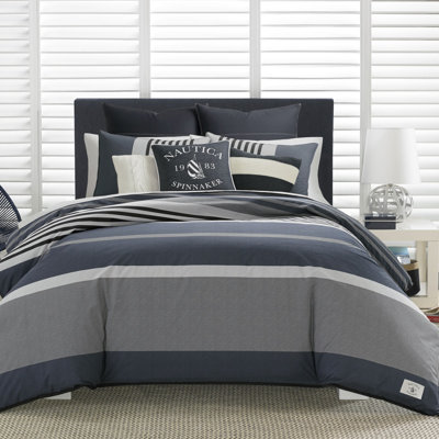 Ensemble de housse de couette en coton gris Nautica Rendon