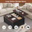 Table basse à plateau relevable de 39,4 po avec rangement, tables basses de ferme pour le salon-20552459-26155504