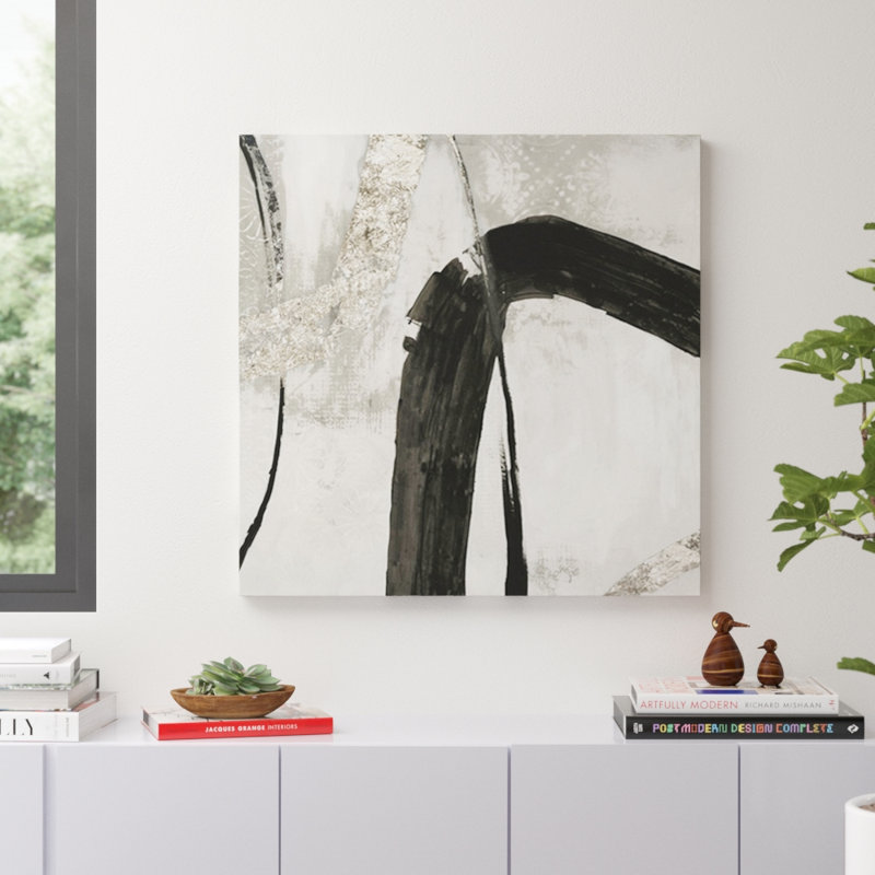 «Black Ink II», reproduction d'art, H 35 po x l 35 po x P 1,5 po, Toile