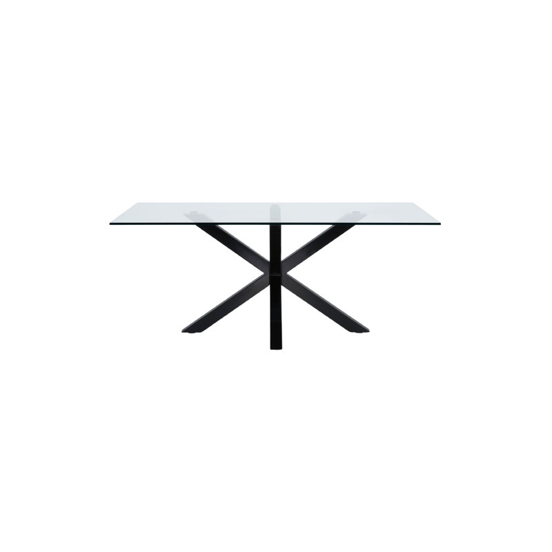Arya Glass Dining Table, Brown, 79" L x 39" W