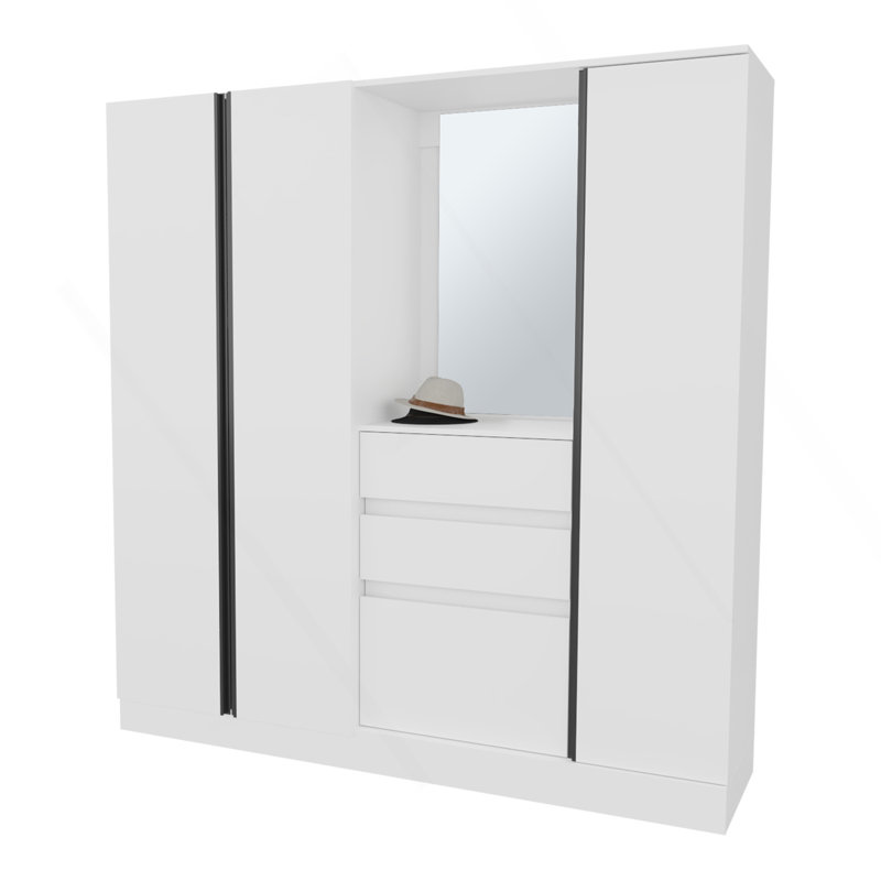Armoire Minden, chambre à coucher, blanc
