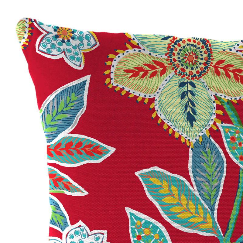 Sunbrella Outdoor Throw Pillow, Leathra Red