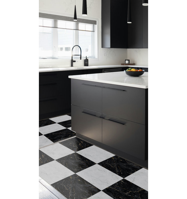 Vargon Black Cushioned Kitchen Mat, Rectangle 2' x 6'