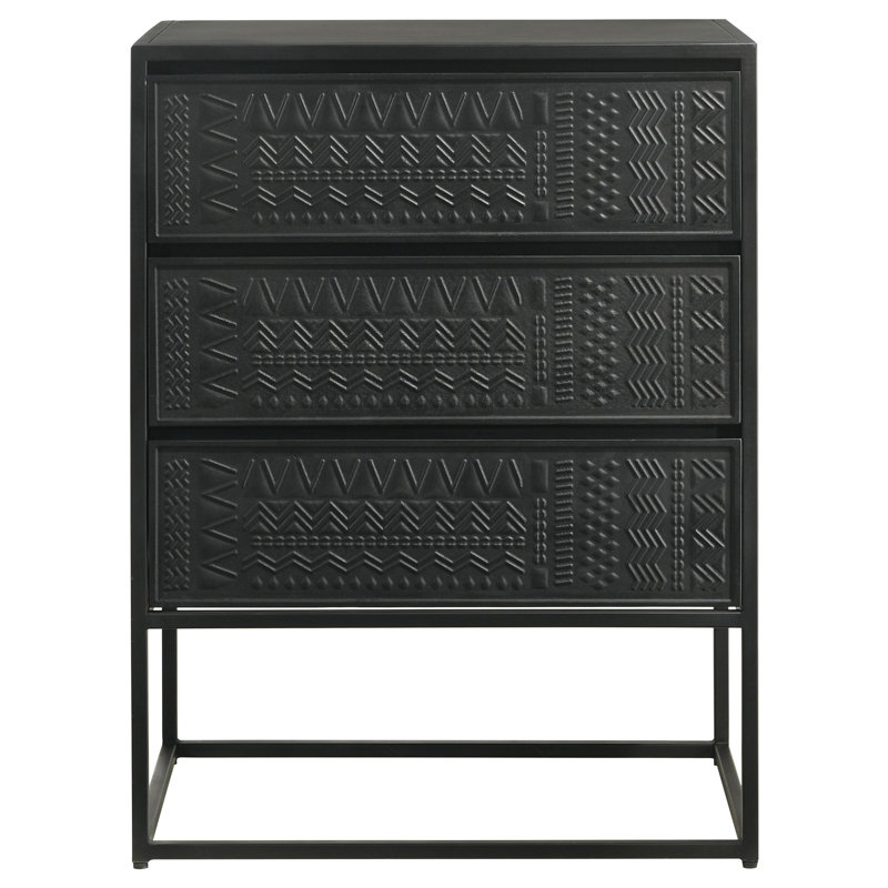Maitlin 3-Drawer Multi-Purpose Tall Accent Cabinet Black