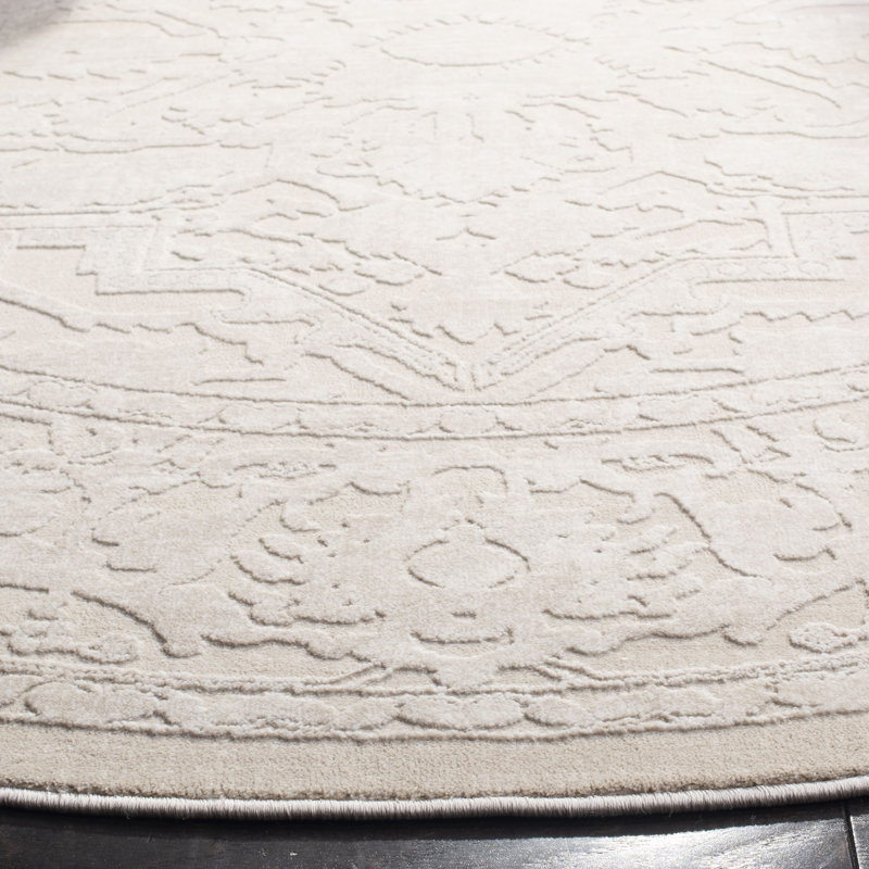 Reflection Oriental Area Rug In Creme / Ivory, Round 201cm