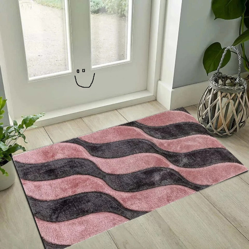 Geometric Shag Area Rug, Rectangle 60 x 110 cm