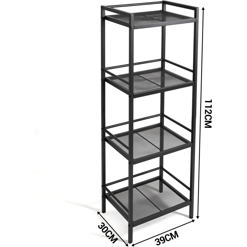 Fixed Shelving Unit, Black, 39cm H x 112cm W x 30cm D