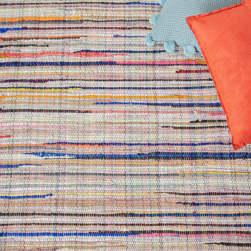 Fales Office Chair Collection Fabric/Metal Striped Rug, Runner 2'3" x 10'