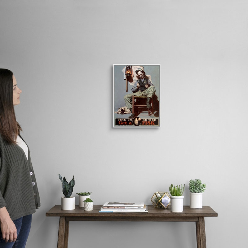 «Time To Retire: Sleeping Sheriff», art mural sur toile, Cadre flottant blanc, H 18 po x l 14 po x P 1,75 po