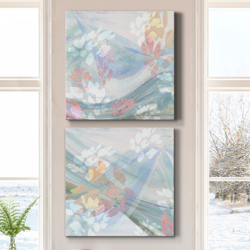 «Spring Is in the Air I», ensemble de 2 peintures, H 20 po x l 10 po x P 1 po, Toile tendue