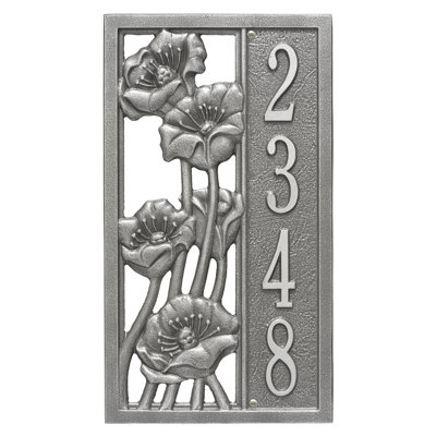 Personalized Flowering Poppies 1-Line Wall Address Plaque