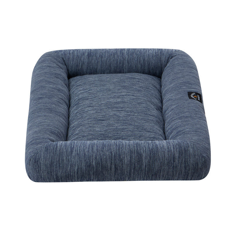 Lit moyen pour animaux en polyester et nylon bleu moyen, Moyen (H 24 po x l 32 po x P 6 po), Bleu