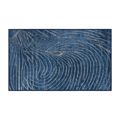Tapis bleu lavable à la machine