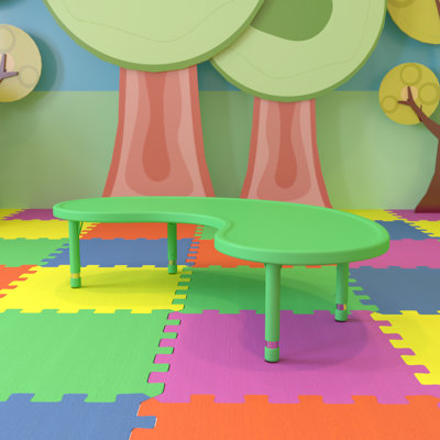 Table d'activité demi-lune en plastique pour enfants