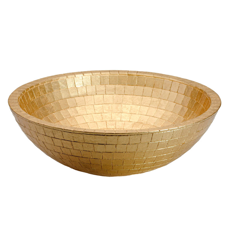 Maestro Bath Atelier 16.5'' Glass Circular Bathroom Sink, Gold