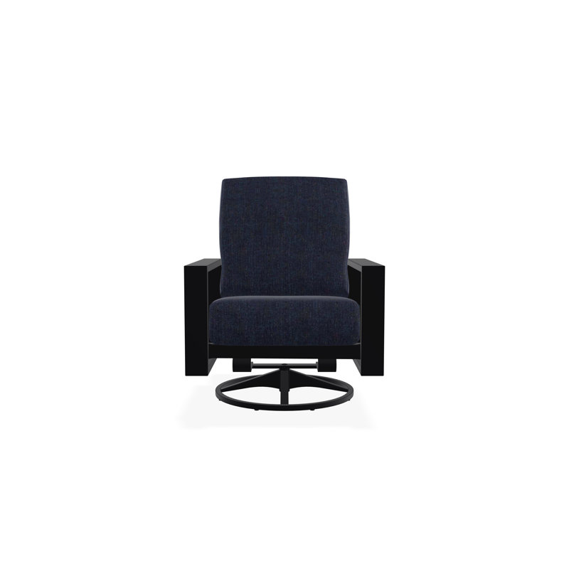 Chaise berçante pivotante Larssen, Spectre indigo Sunbrella®, Noir, noir, noir, noir