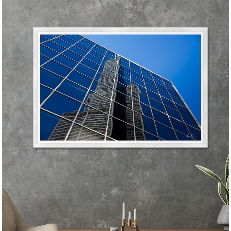 " Sears Tower Reflection " by Tim Klein, 35.5" H x 54.75" W x 1.5" D, Black Framed