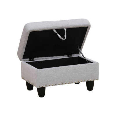 Echo  Grey White Flannel  Ottoman