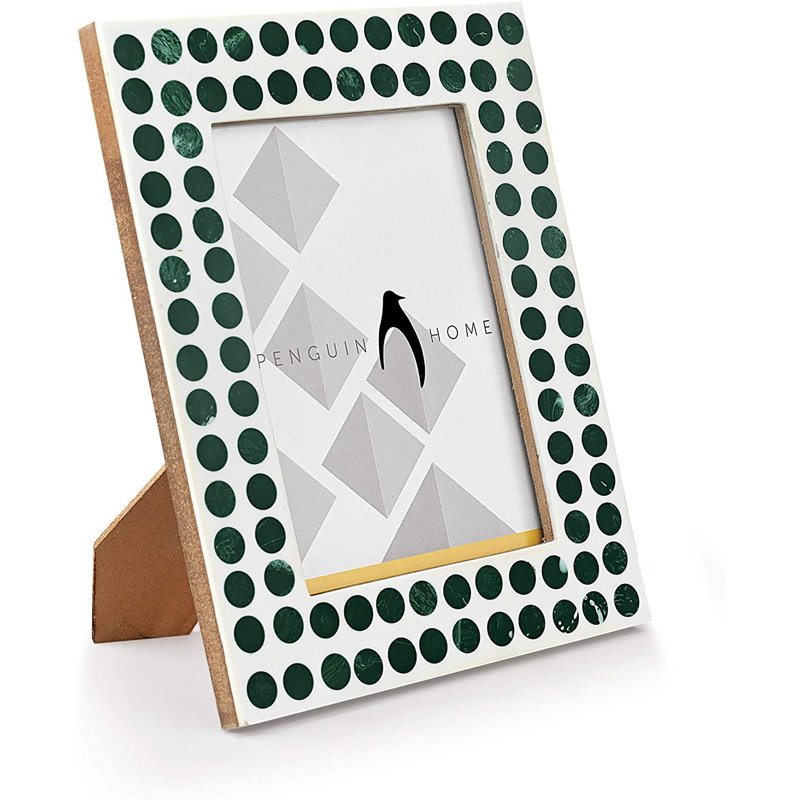 Bevelled Picture Frame, 24cm H x 19.3cm W x 24.3cm D, Green