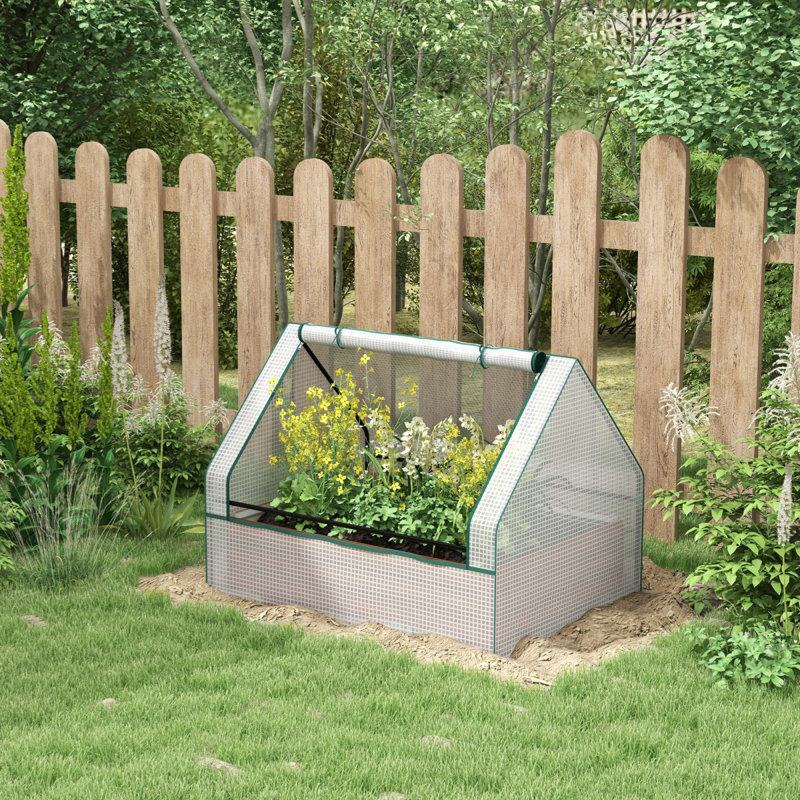 Lit de jardin surélevé avec petite serre Outsunny