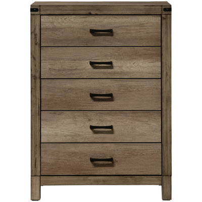 Meubles rustiques en bois massif de 1 chambre à coucher avec commode à cinq tiroirs 1 pièce