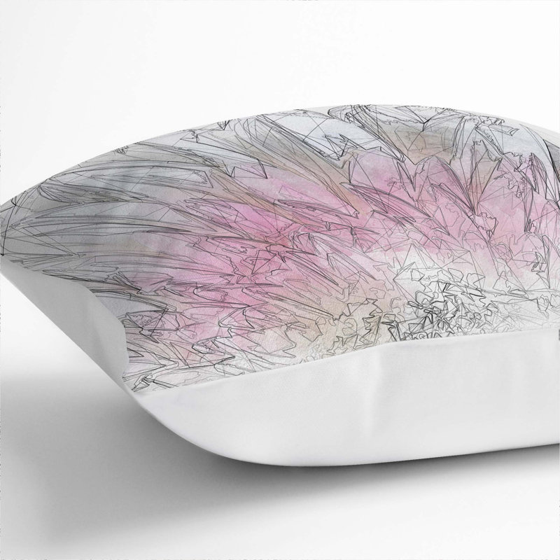 Petals of a Gerbera Cushion with Filling, White, 40cm H x 40cm W x 15cm D