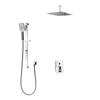 Madison 2-Way Complete Shower System with Ceiling-mount 12" Rainhead