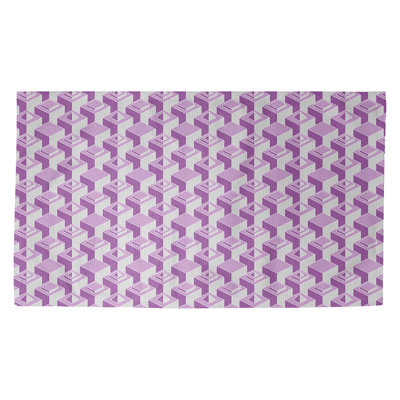 Tapis mauve à motif de gratte-ciel